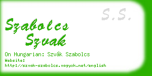 szabolcs szvak business card